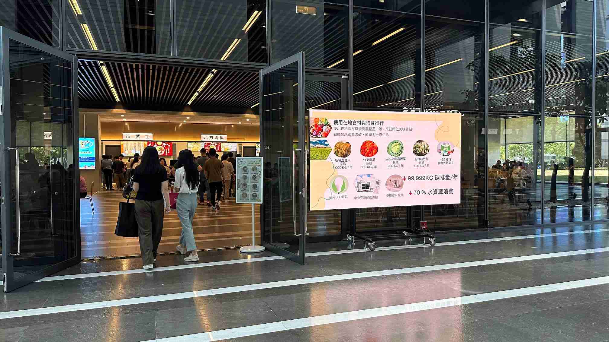  2468BET从日常办公环境出发，，于总部大楼员工餐厅推广低碳饮食、、发起减碳挑战等，，由内而外引导员工反思及改变个人日常行为，，将公司转型成推动永续发展的重要场域